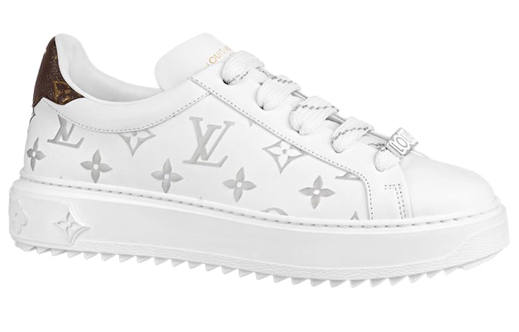 (WMNS) LOUIS VUITTON Time Out Sneakers 'White with Silver Monogram' 1A9HB7 - 2