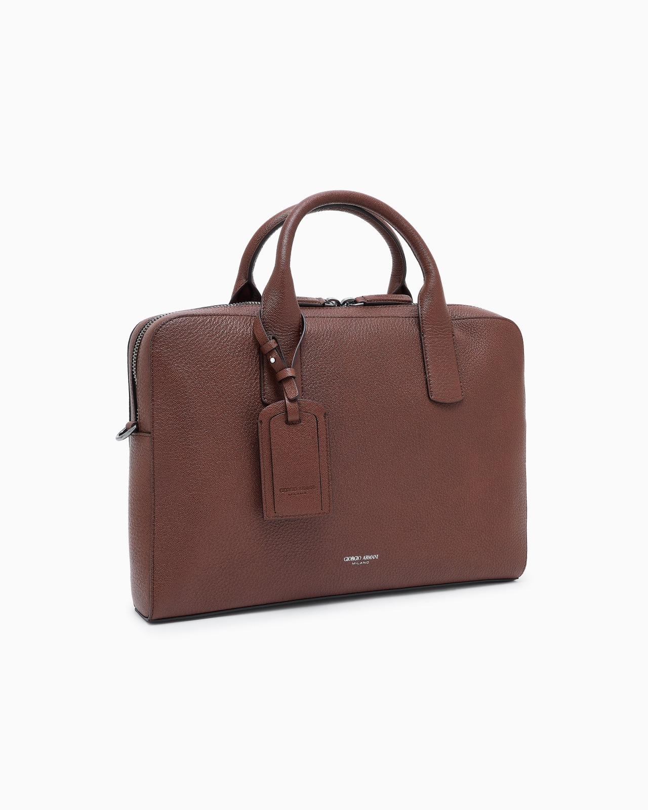 PEBBLED LEATHER BRIEFCASE - 2
