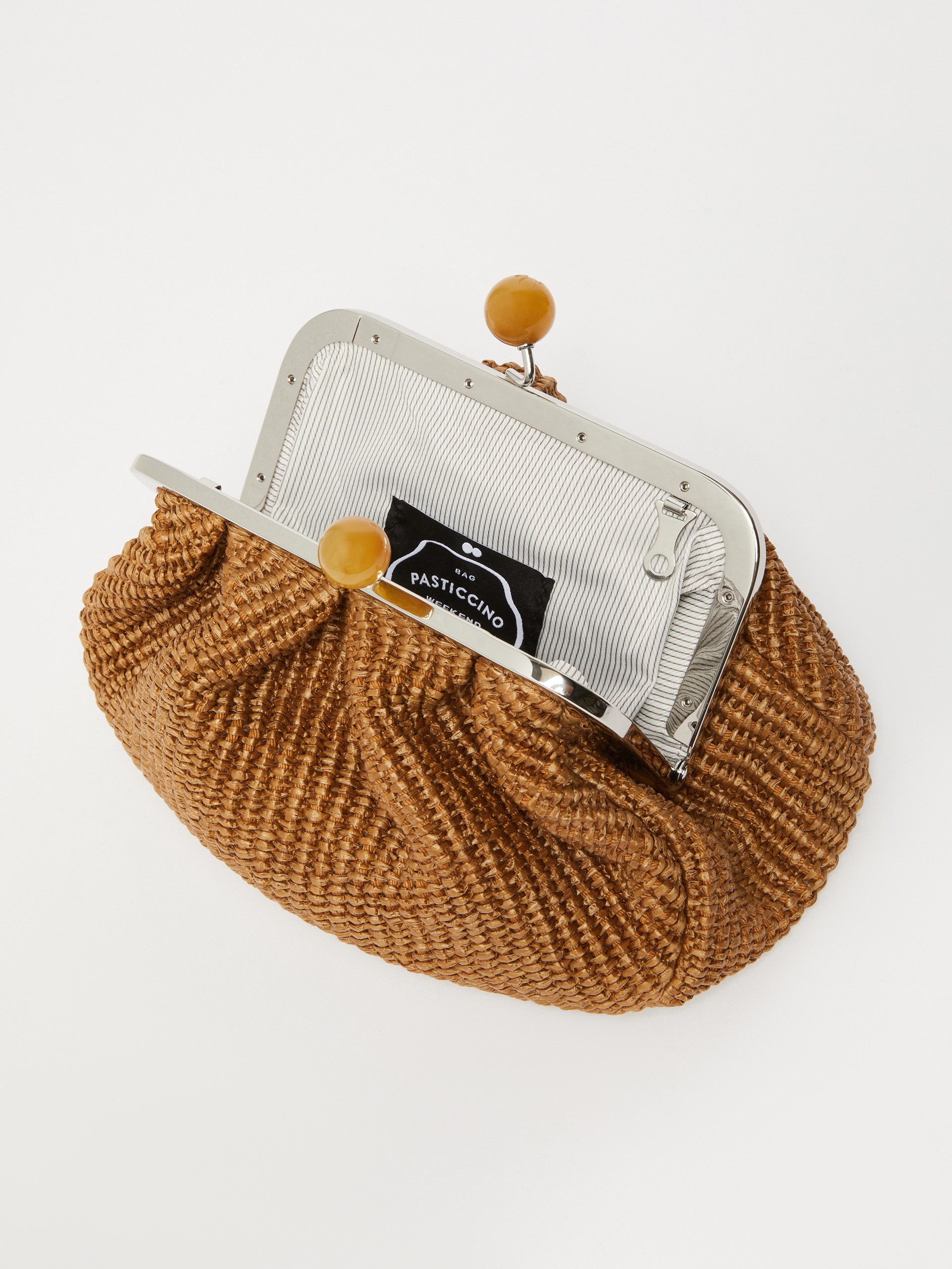 PALMAS Small raffia-effect Pasticcino Bag - 6