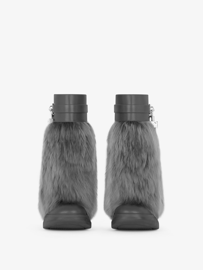 Givenchy SHARK LOCK BIKER ANKLE BOOTS IN ALPACA outlook