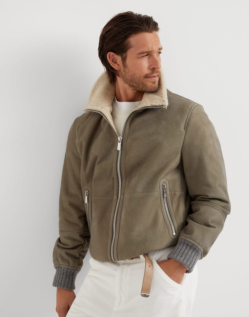 Nubuck shearling bomber 재킷 4