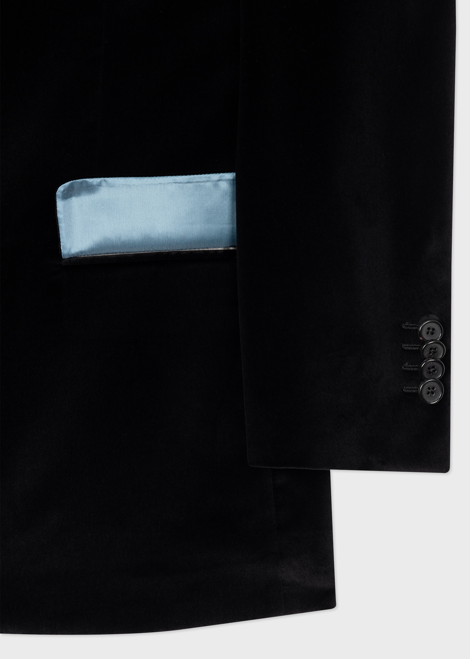 Tailored-Fit Black Velvet Blazer - 2