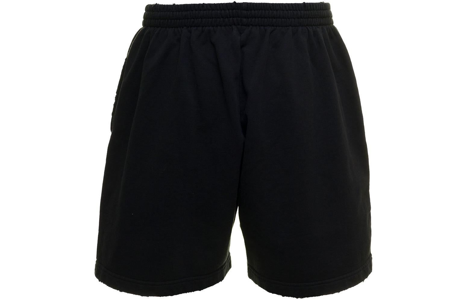 Balenciaga Logo Brushed Sweat Shorts 'Washed Black' 676137TMVA39034 - 2