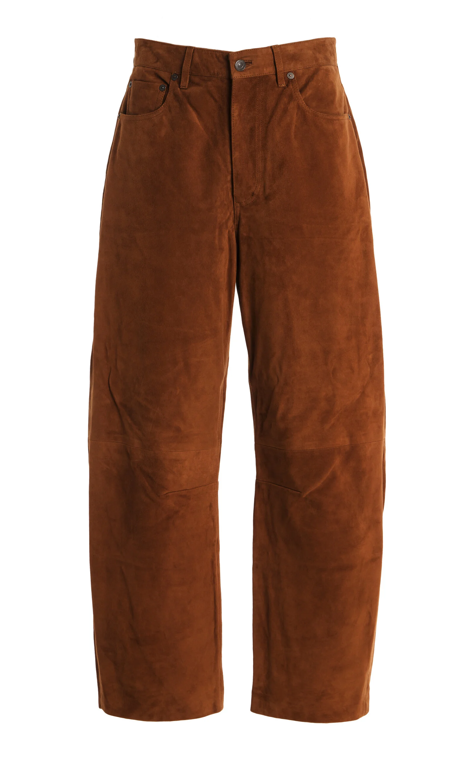 Miro Suede Barrel-Leg Pants brown - 1