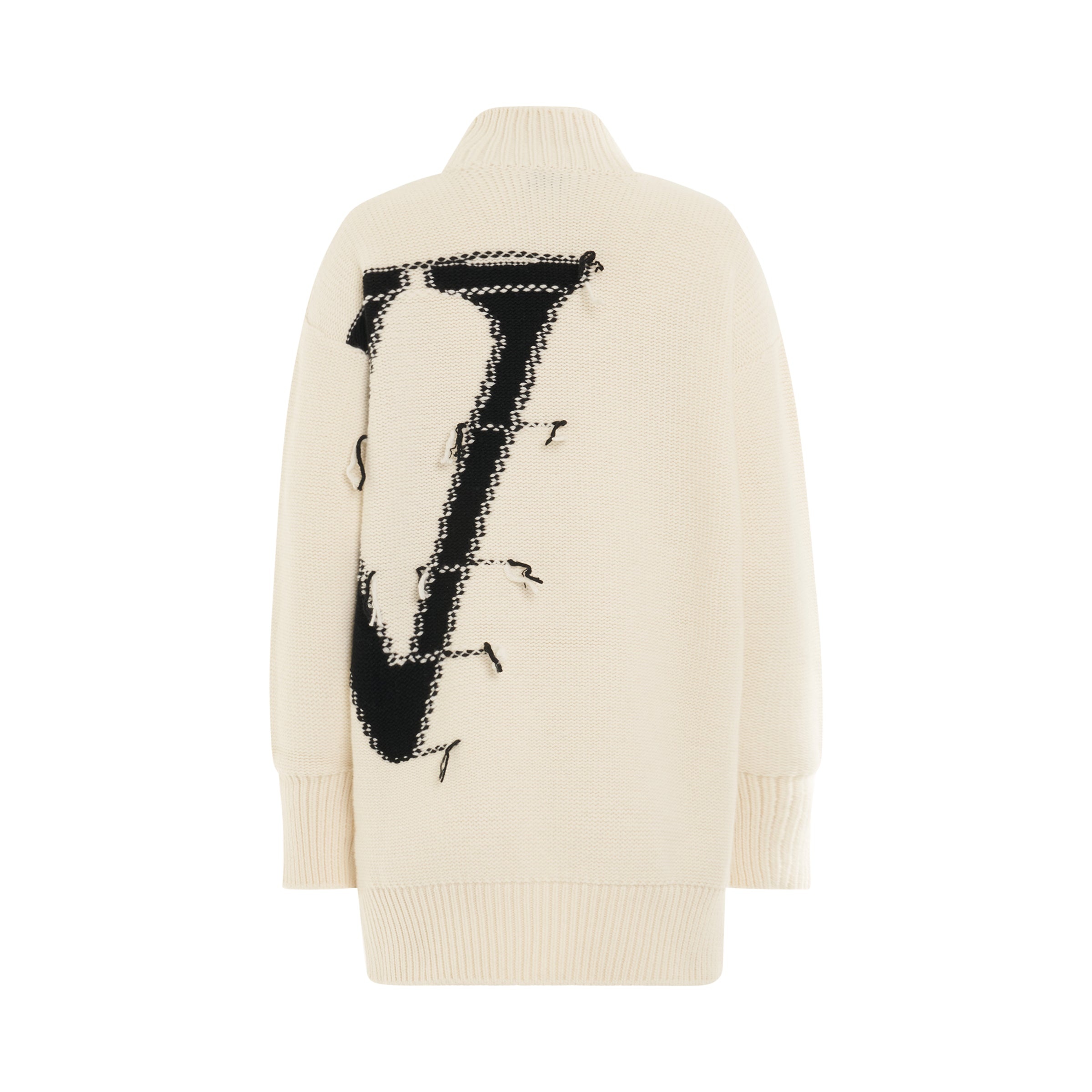 OW Maxi Logo Turtleneck Knitwear in White - 4