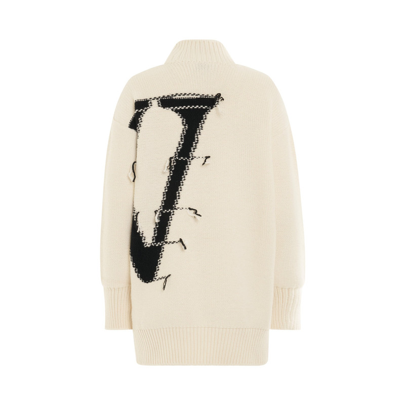 Off-White OW Maxi Logo Turtleneck Knitwear in White outlook