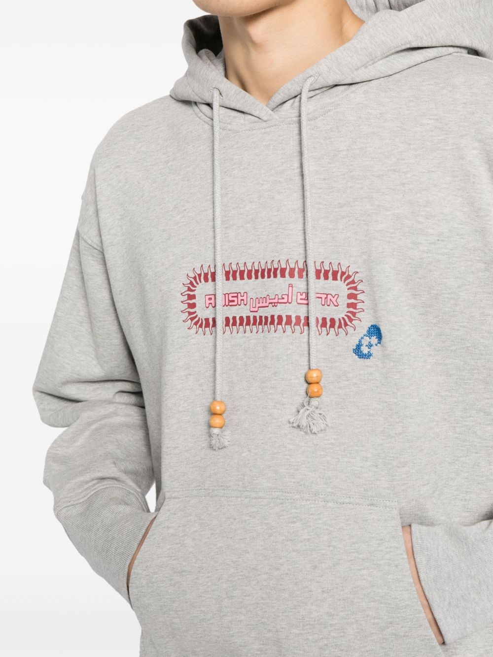Alkhws logo-print cotton hoodie - 5