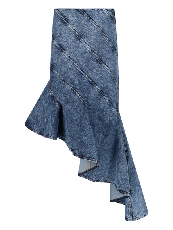 DENIM SPIRAL SKIRT - 1