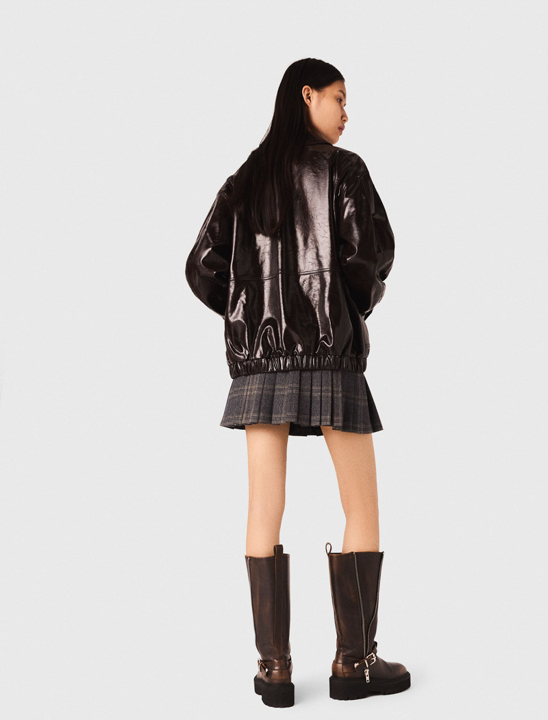 Crackled faux leather jacket 4