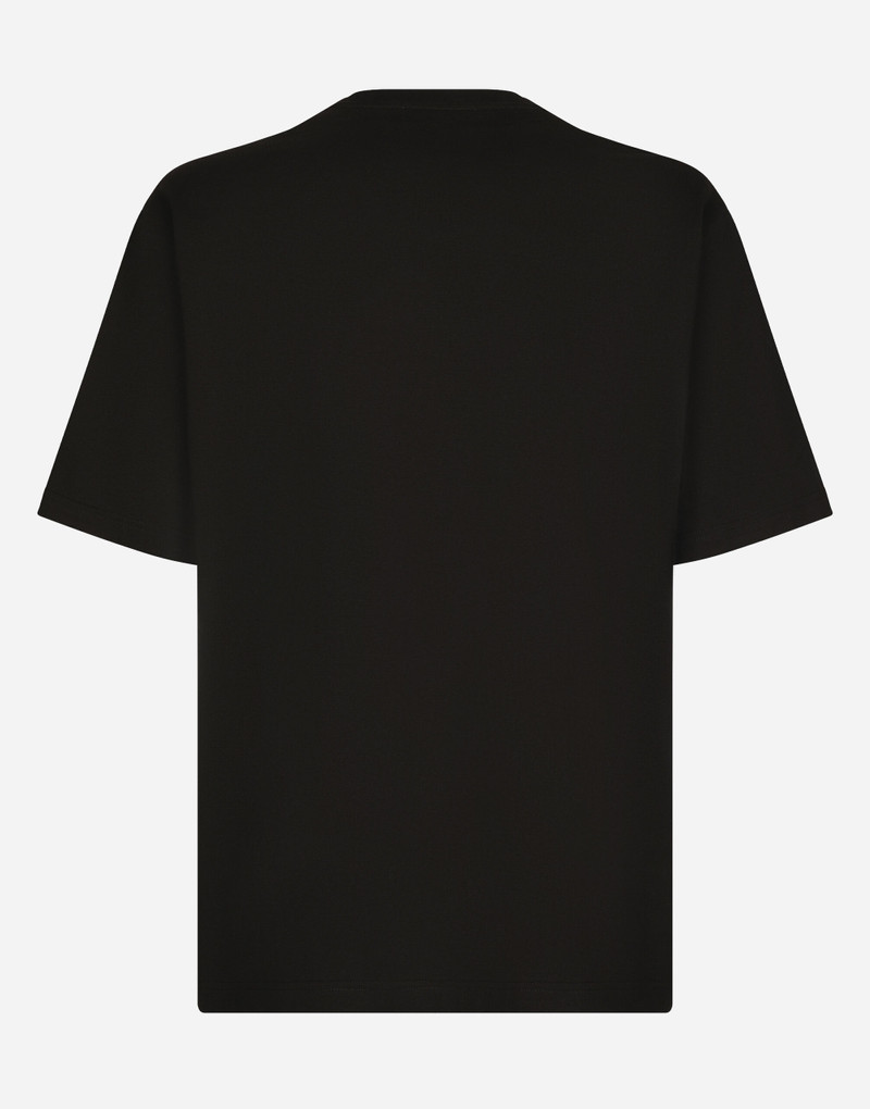 Dolce & Gabbana Cotton T-shirt with rhinestone-detailed DG patch outlook