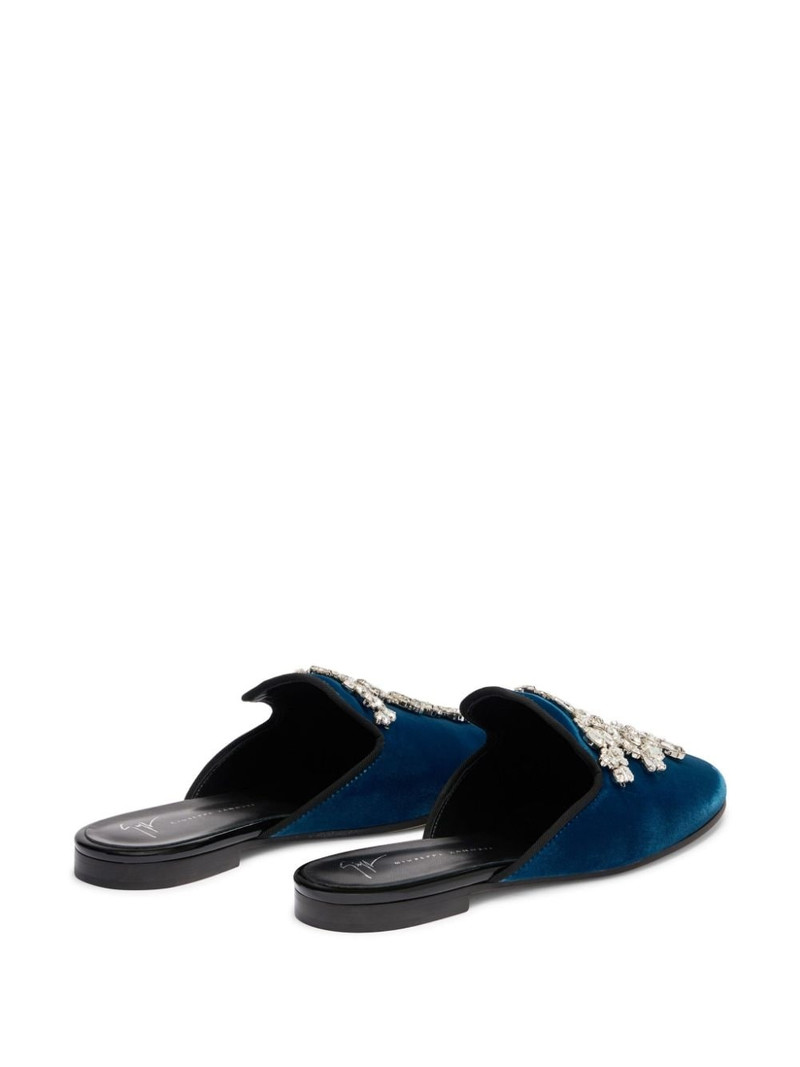 Elsa crystal velvet mules 3