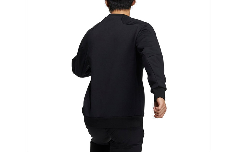 adidas Men's adidas Th Top Dk Sweat Zipper Pocket Loose Sports Pullover Black H39295 outlook