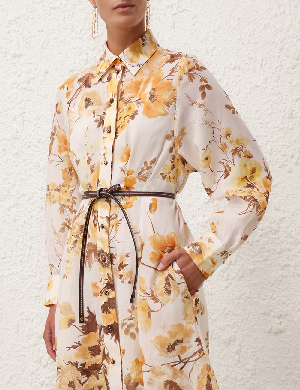 【Zimmermann】OTTIE TUCK SHIRT DRESS シャツ ミディドレス Zimmermann Ottie Tuck Shirt Dress | David Jones