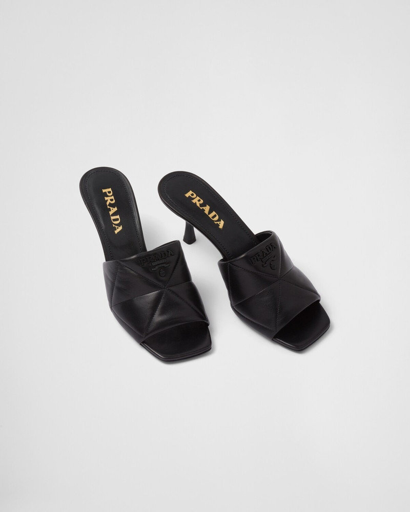 Quilted nappa leather heeled sandals 4