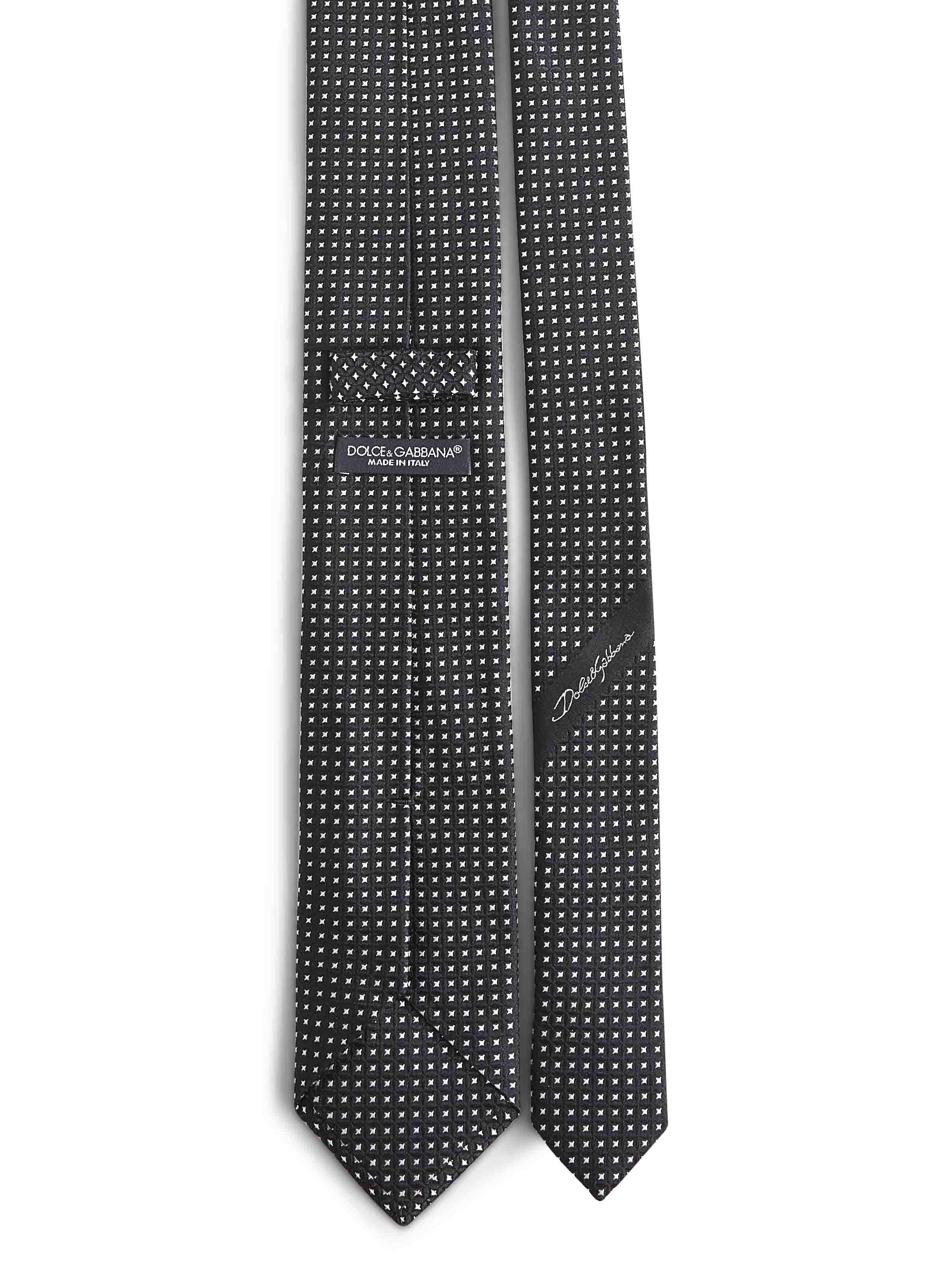 Black jacquard silk Martini tie - 2