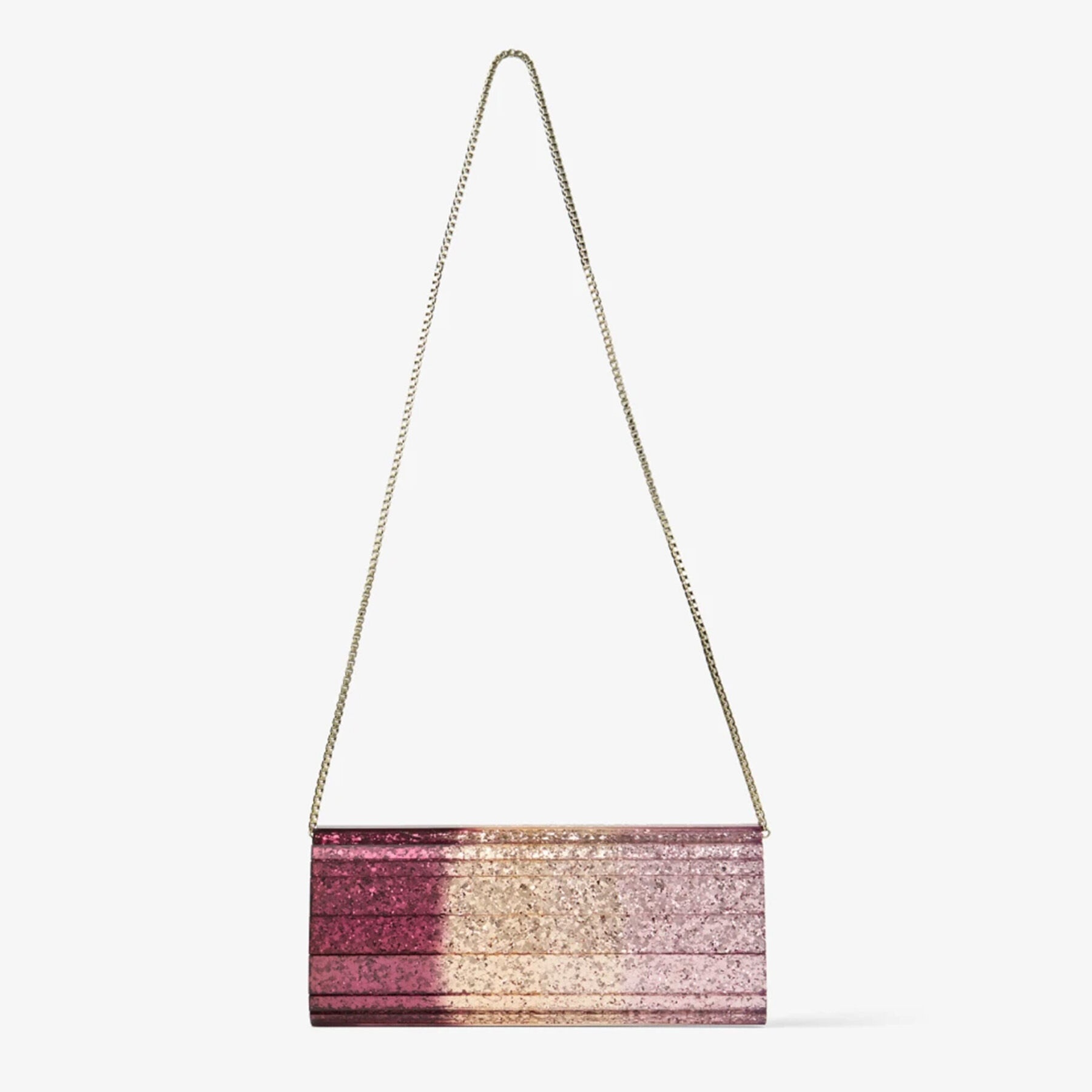 Sweetie
Silky Blush Dégradé Glitter Plexi Clutch Bag - 5