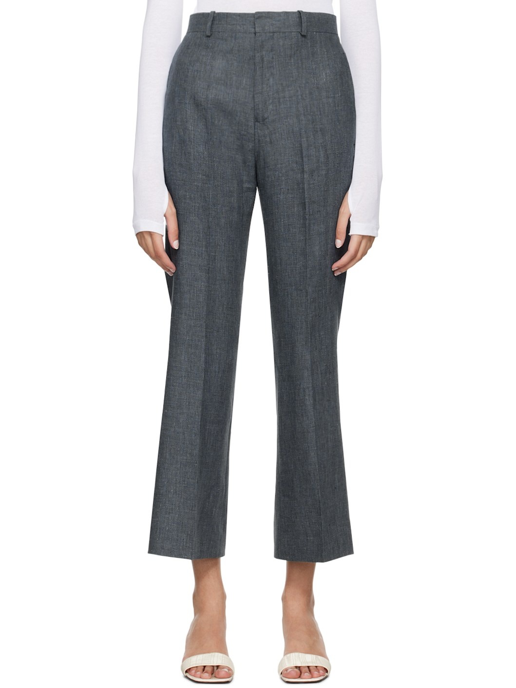 Gray Credo Trousers - 1