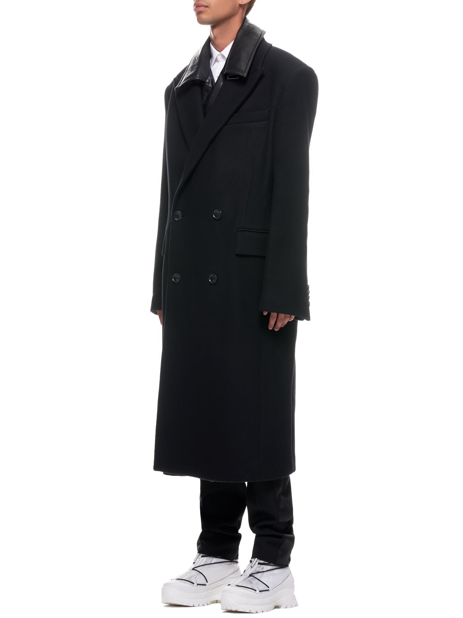 Layered Wool Trench Coat - 2