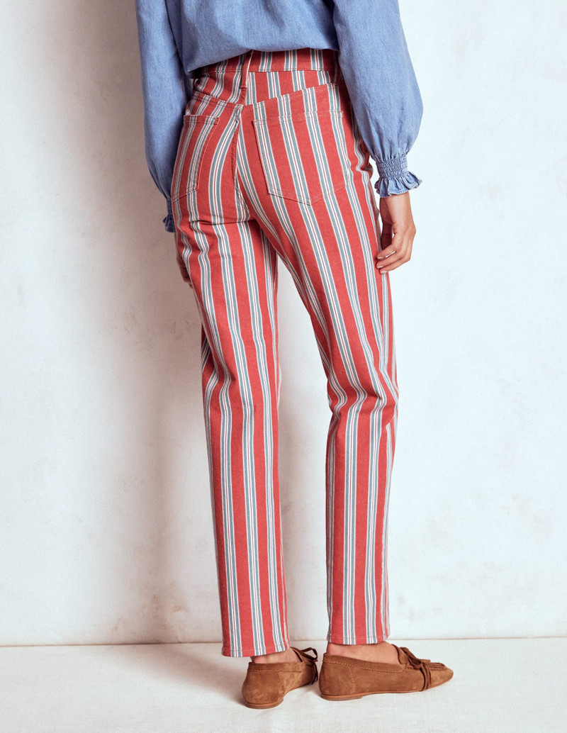 High Rise Stripe Jeans-Red, Blue and Pink Stripe 5