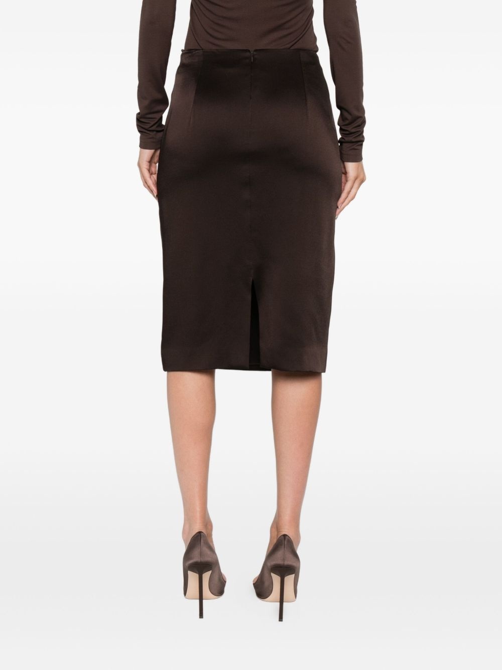 silk pencil skirt - 4