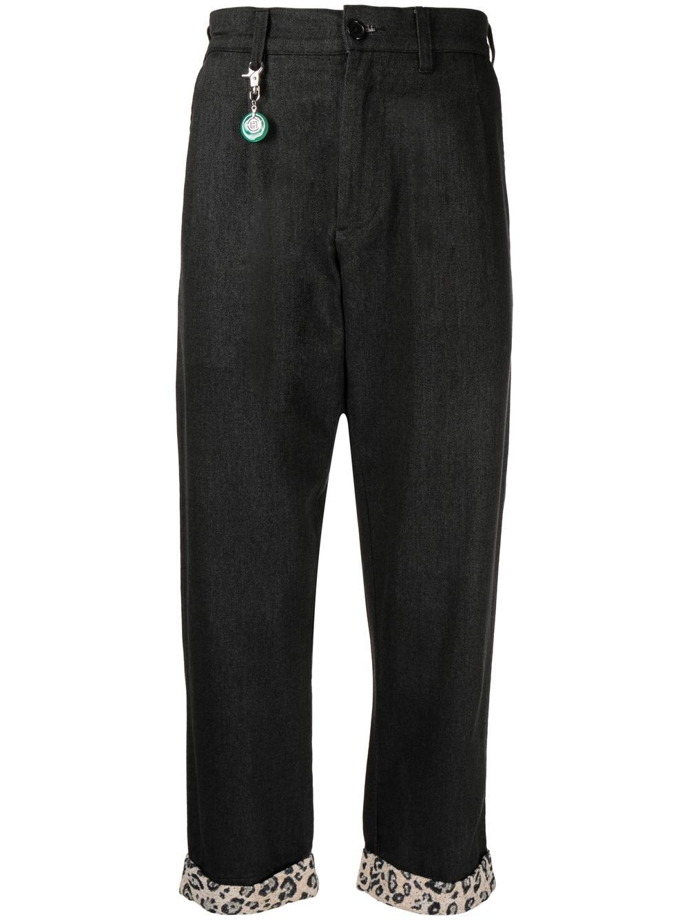 turn-up straight-leg trousers - 1