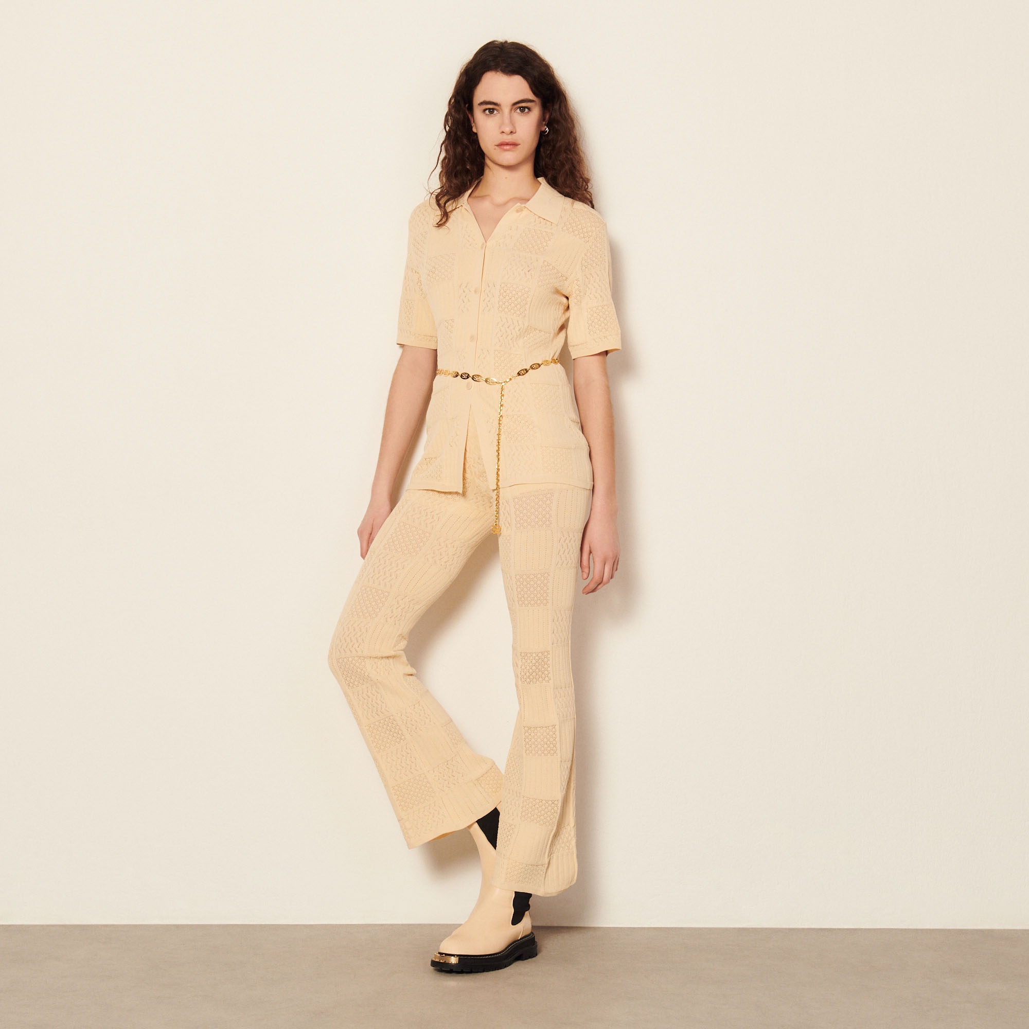 Pointelle knit trousers - 2