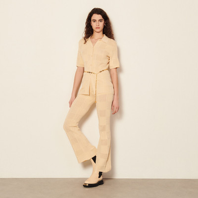 Sandro Pointelle knit trousers outlook