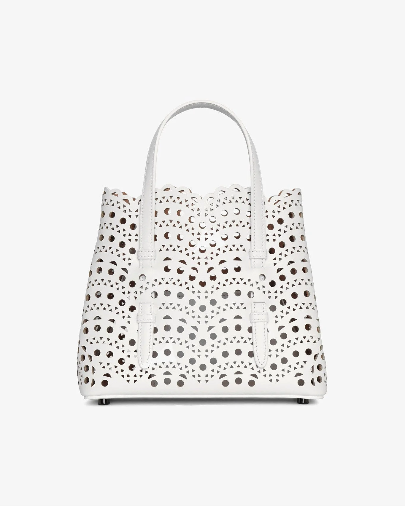 Mina 20 vienne vague white leather tote bag - 1