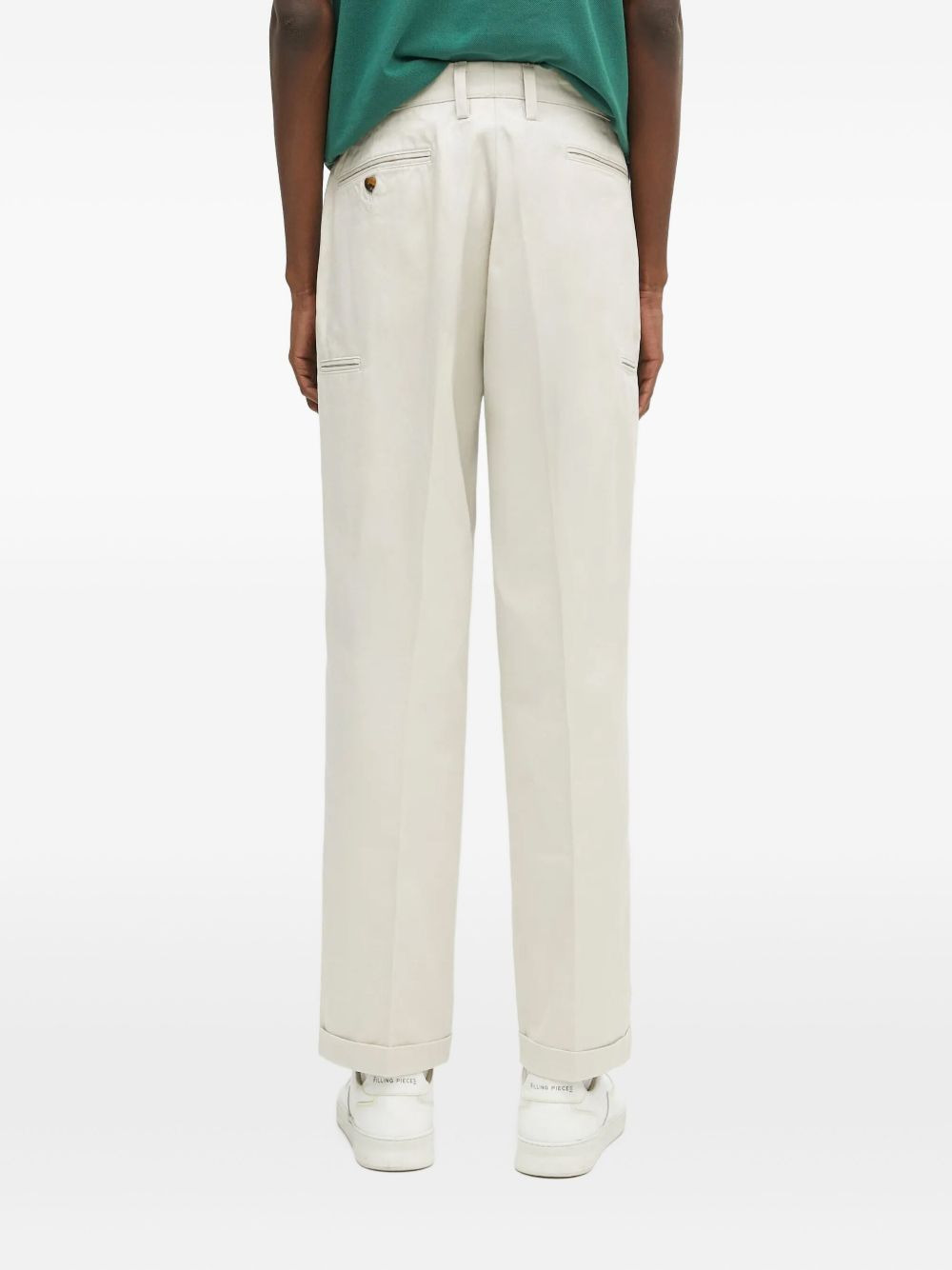 heart-embroidered pleated trousers - 3
