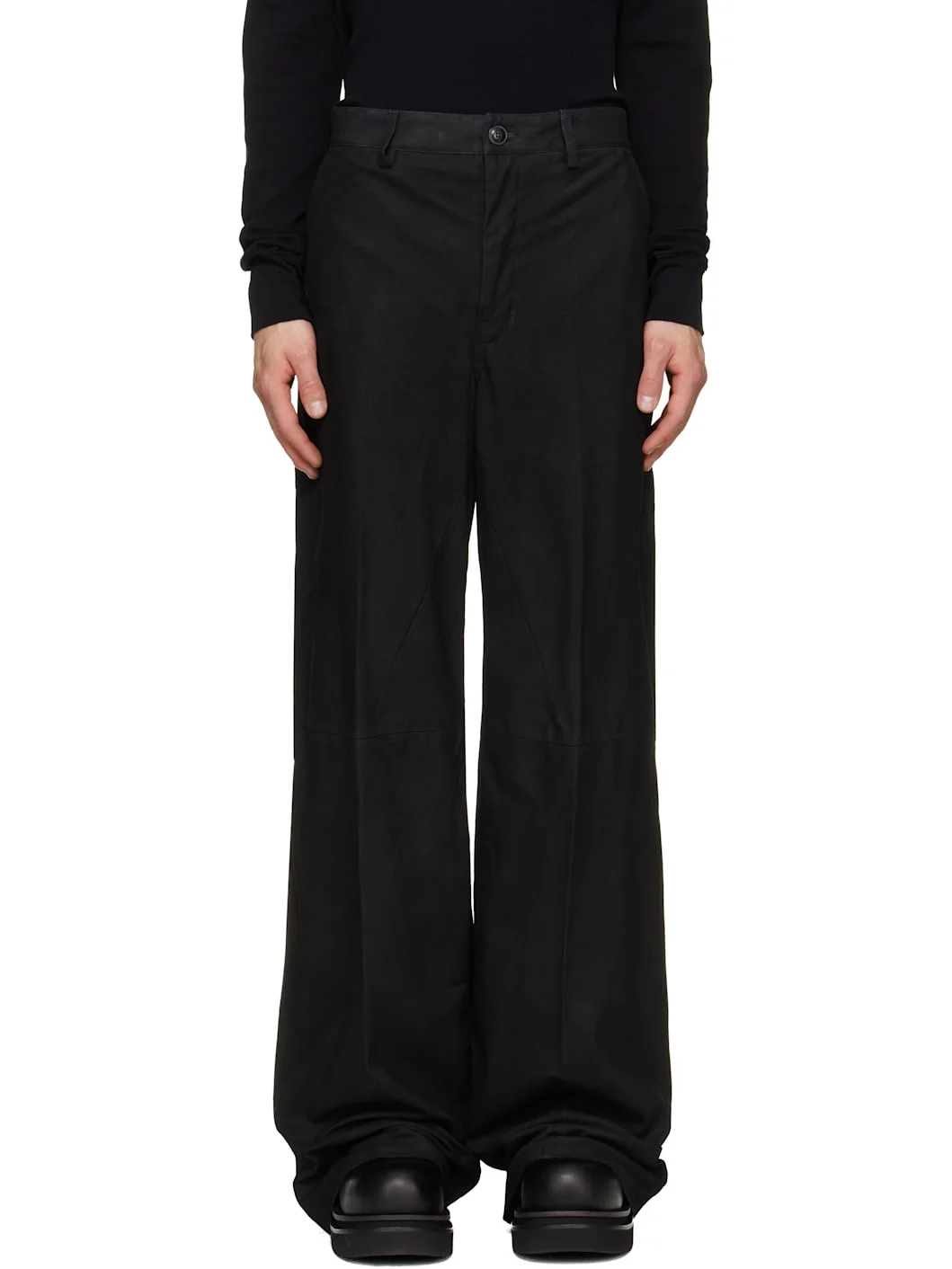 Black Tower Leather Work Pants - 1