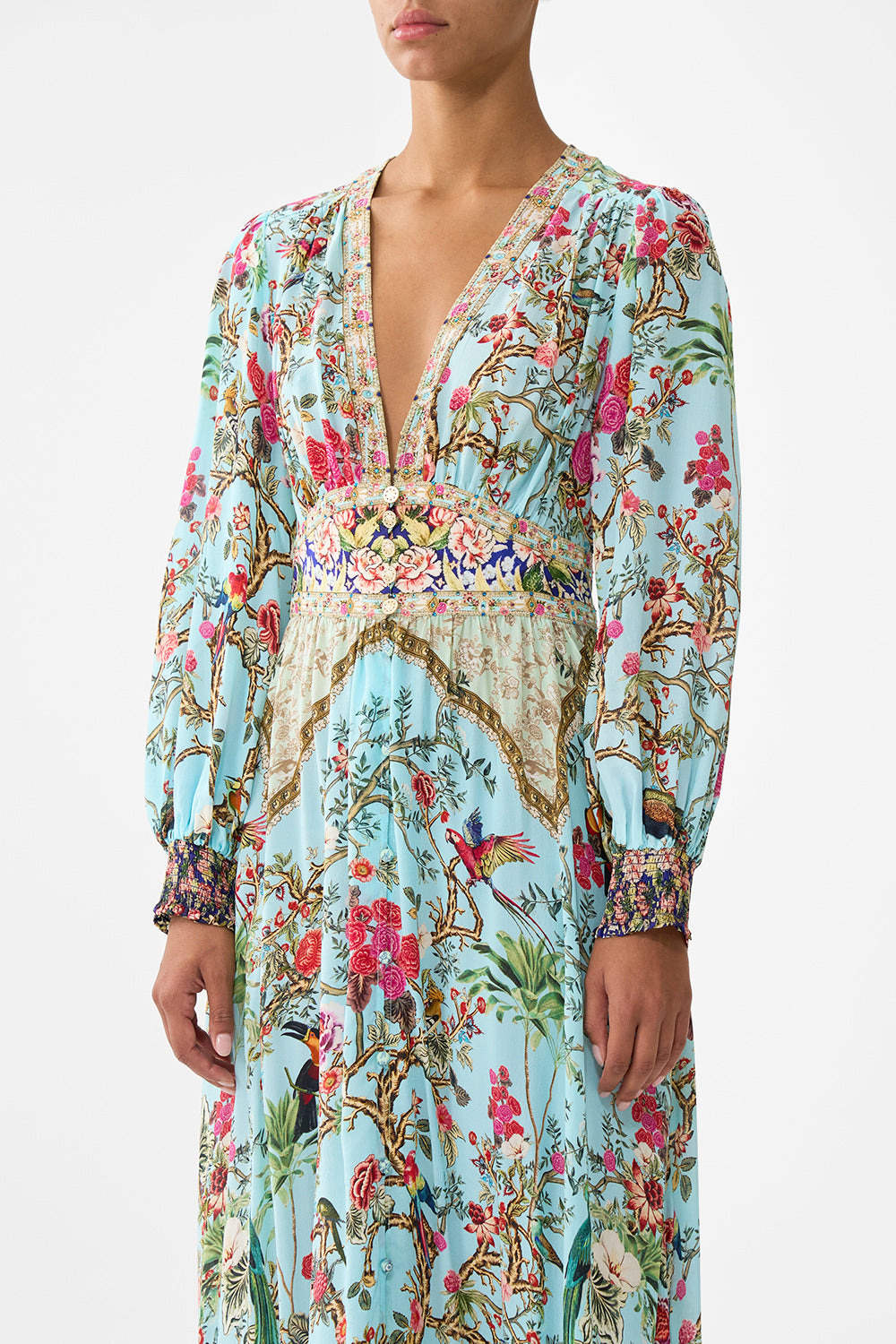 BUTTON DRESS WITH SHAPED WAISTBAND - 4