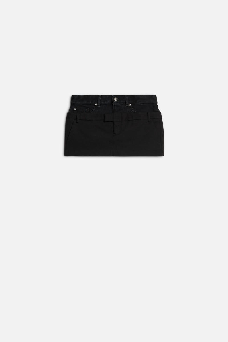 Double Waist Skirt in Black 1