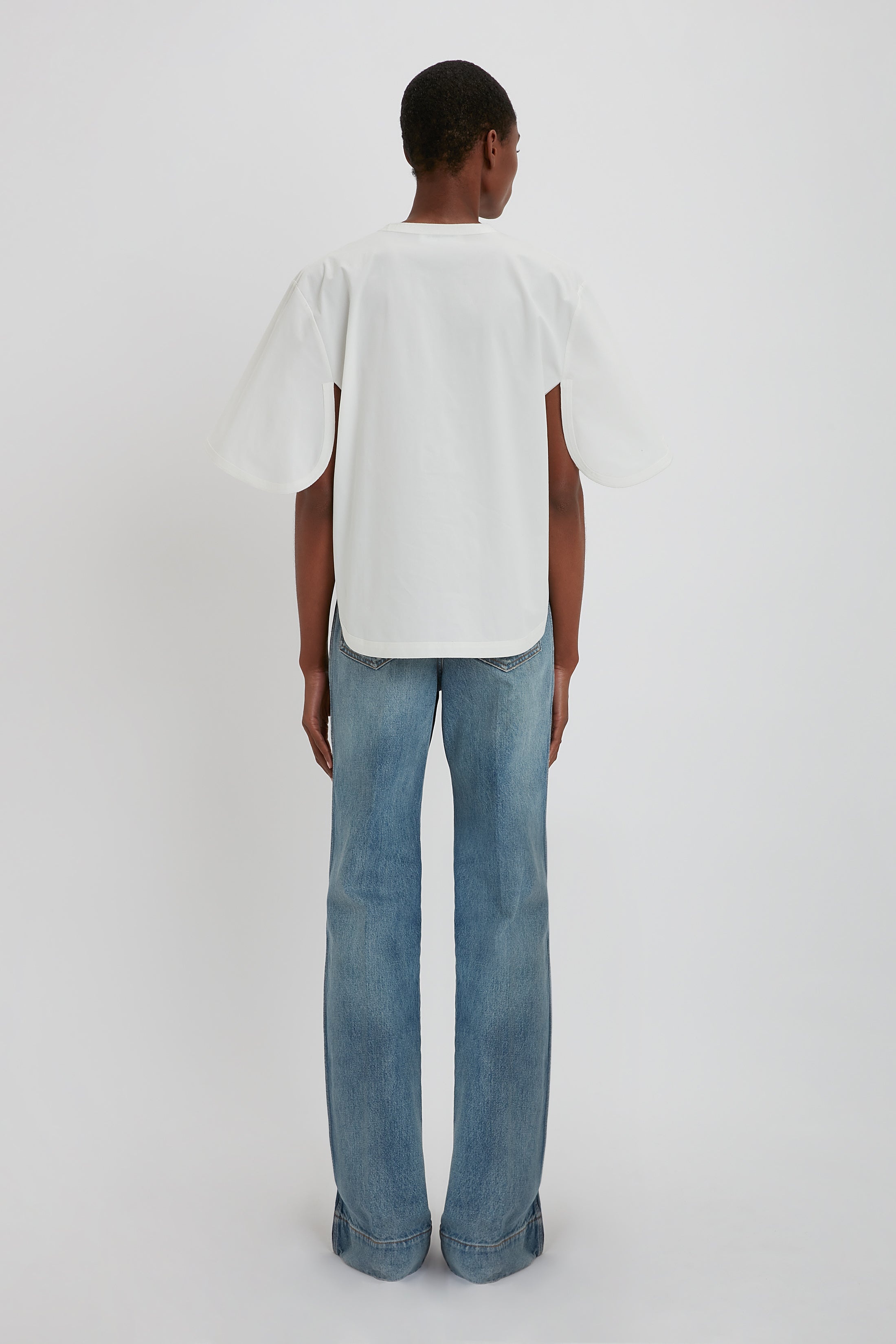 Stretch Cotton Top In White - 5