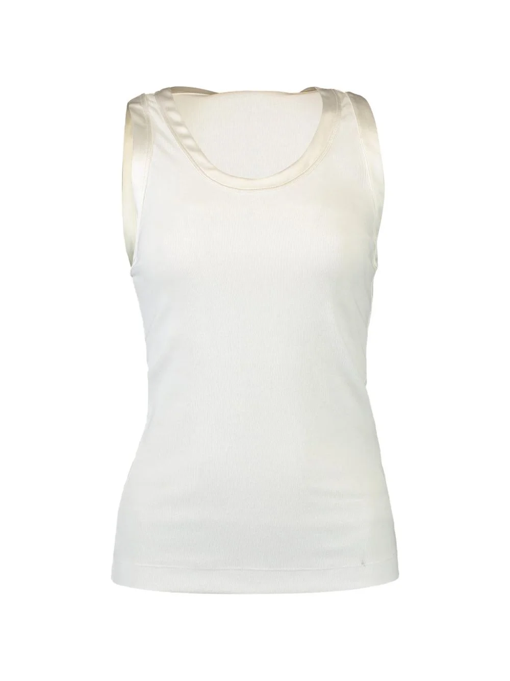 ribbed-knit silk-trim tank top - 1