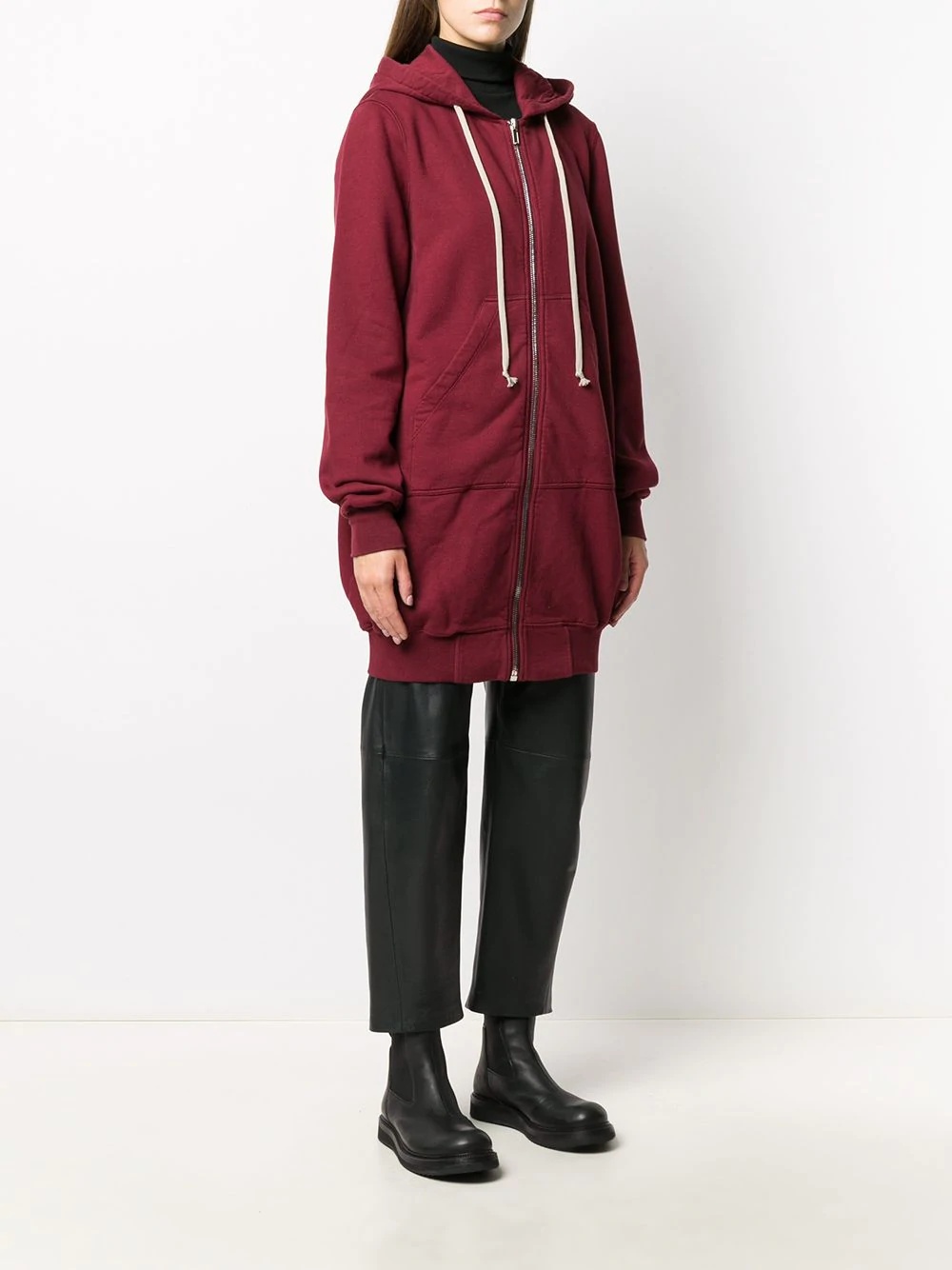 longline zip up hoodie - 3