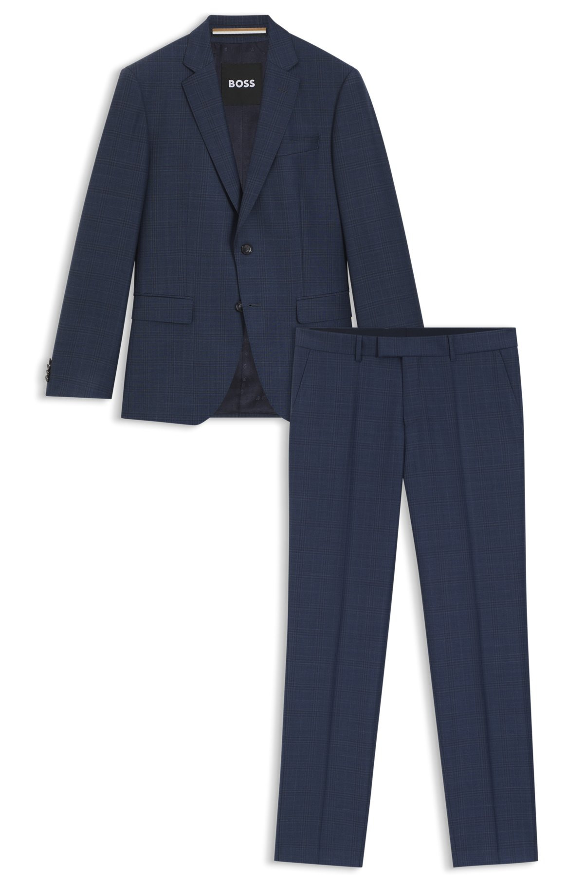 SLIM-FIT THREE-PIECE SUIT IN CHECKED WOOL - 8