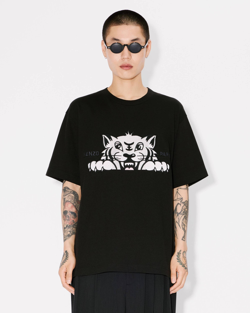 'KENZO Happy Tiger' embroidered oversized T-shirt in cotton 3