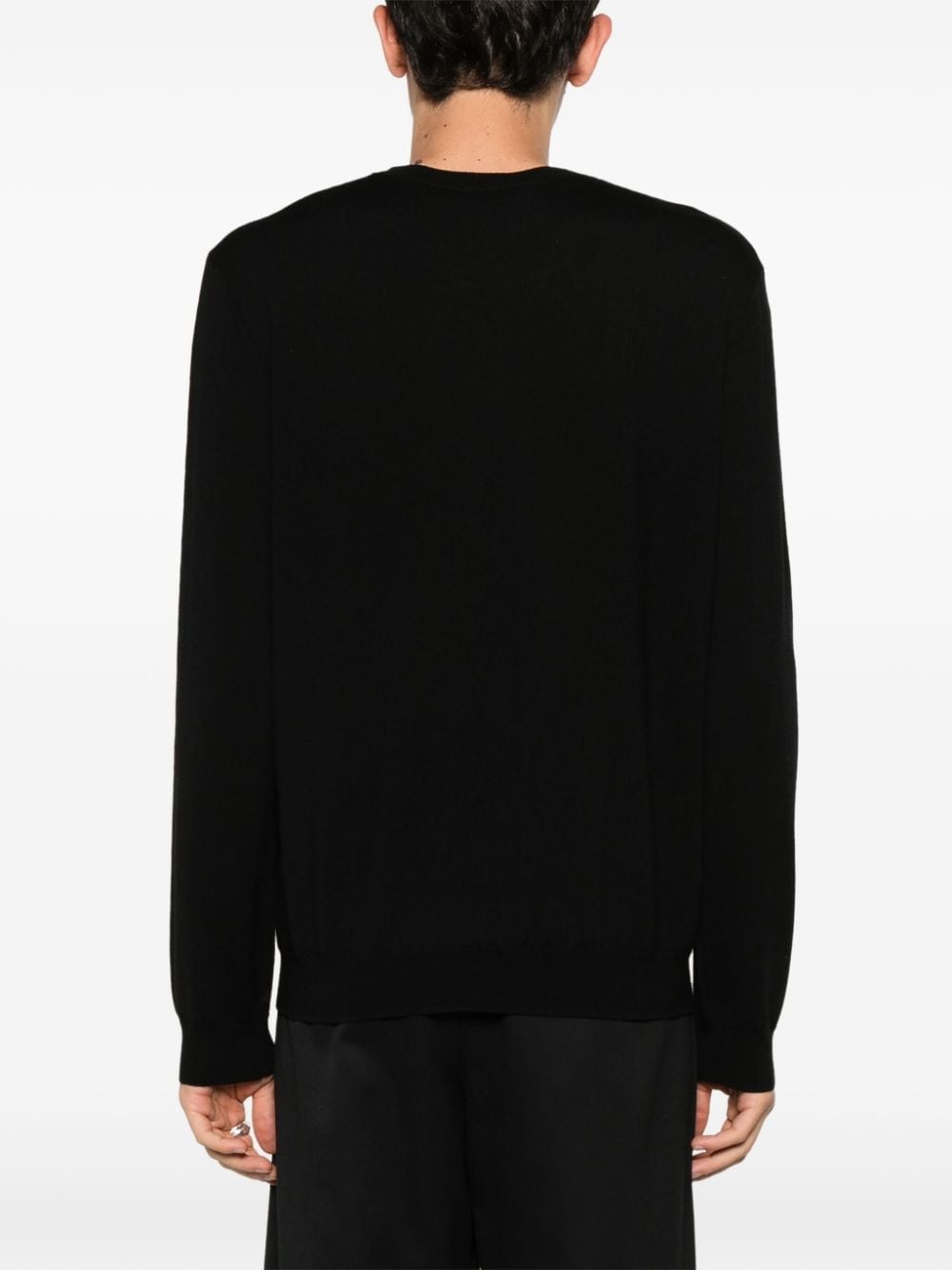 logo-embroidered wool jumper - 4