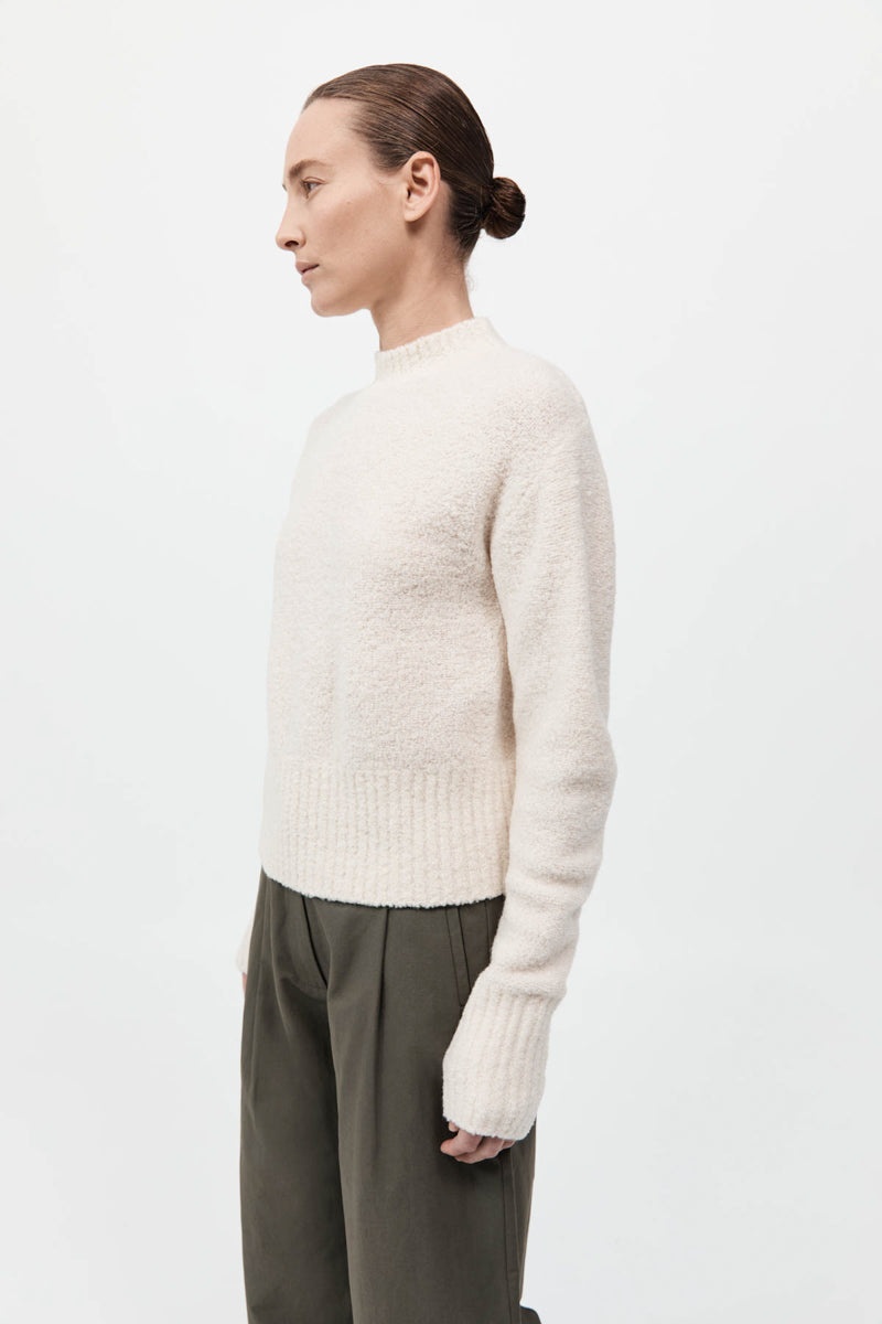 Boucle Wool Jumper - Off White - 3