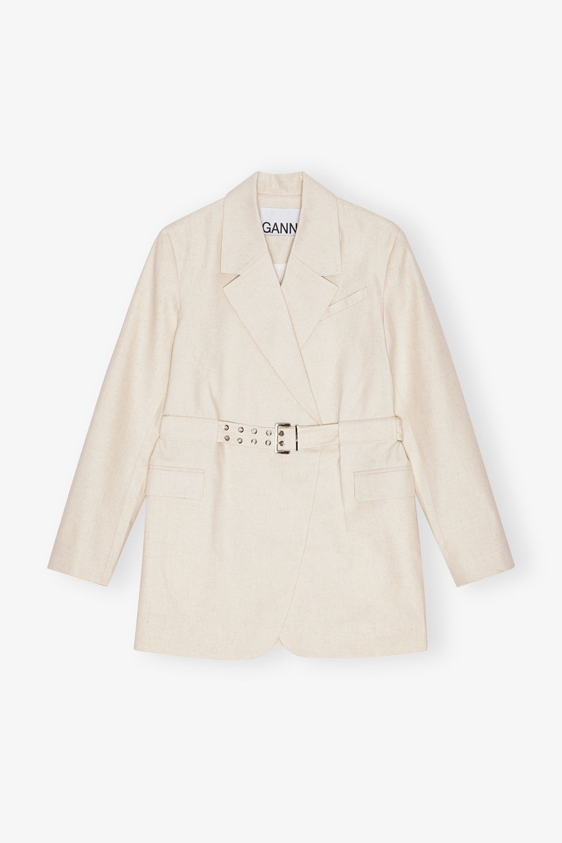 OFF-WHITE COTTON MELANGE TAILORING BLAZER 1