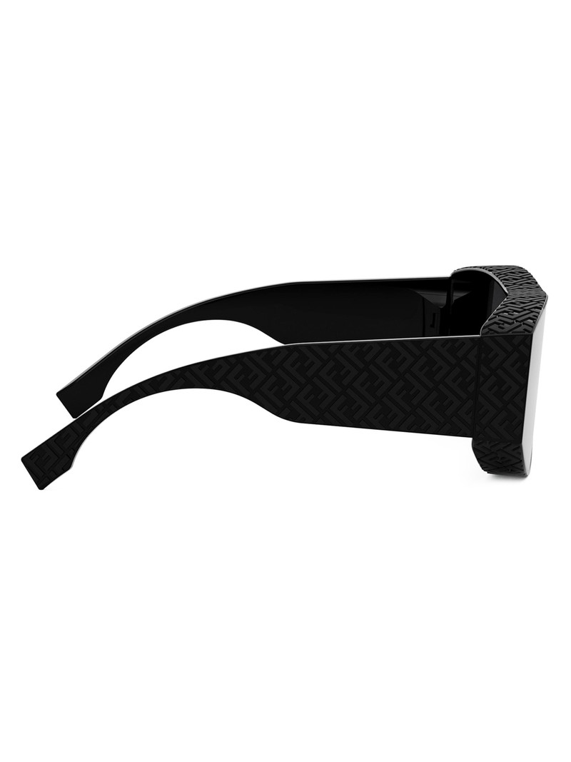 Women's Fendi Lab Mask Sunglasses - Shiny Black Smoke 7