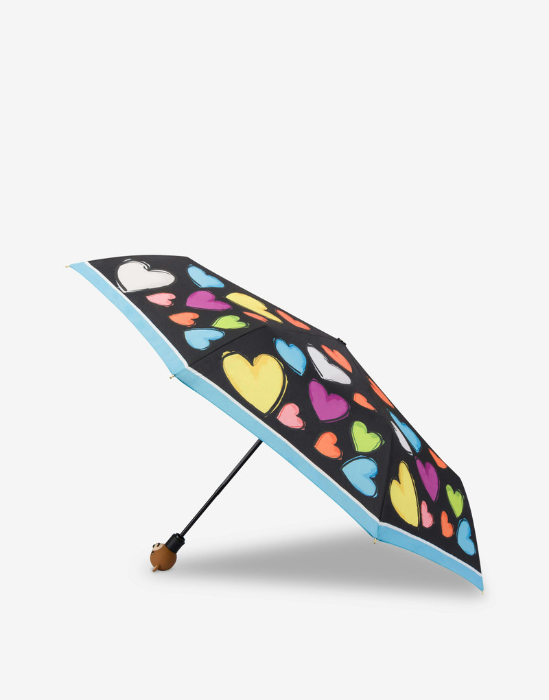 Moschino OPEN/CLOSE UMBRELLA WITH MULTICOLOR HEARTS outlook