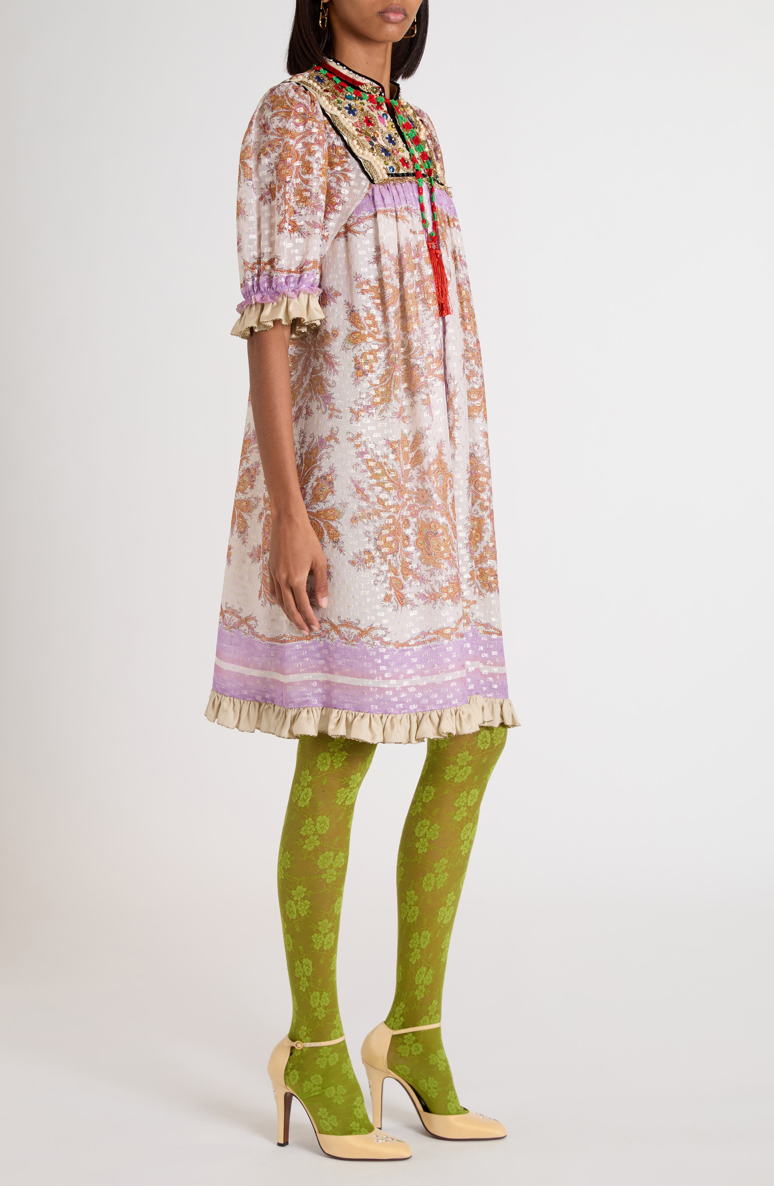 Valentino Garavani Embroidered Voyage Imaginaire Silk Georgette Dress in Purple Multi at Nordstrom - 3