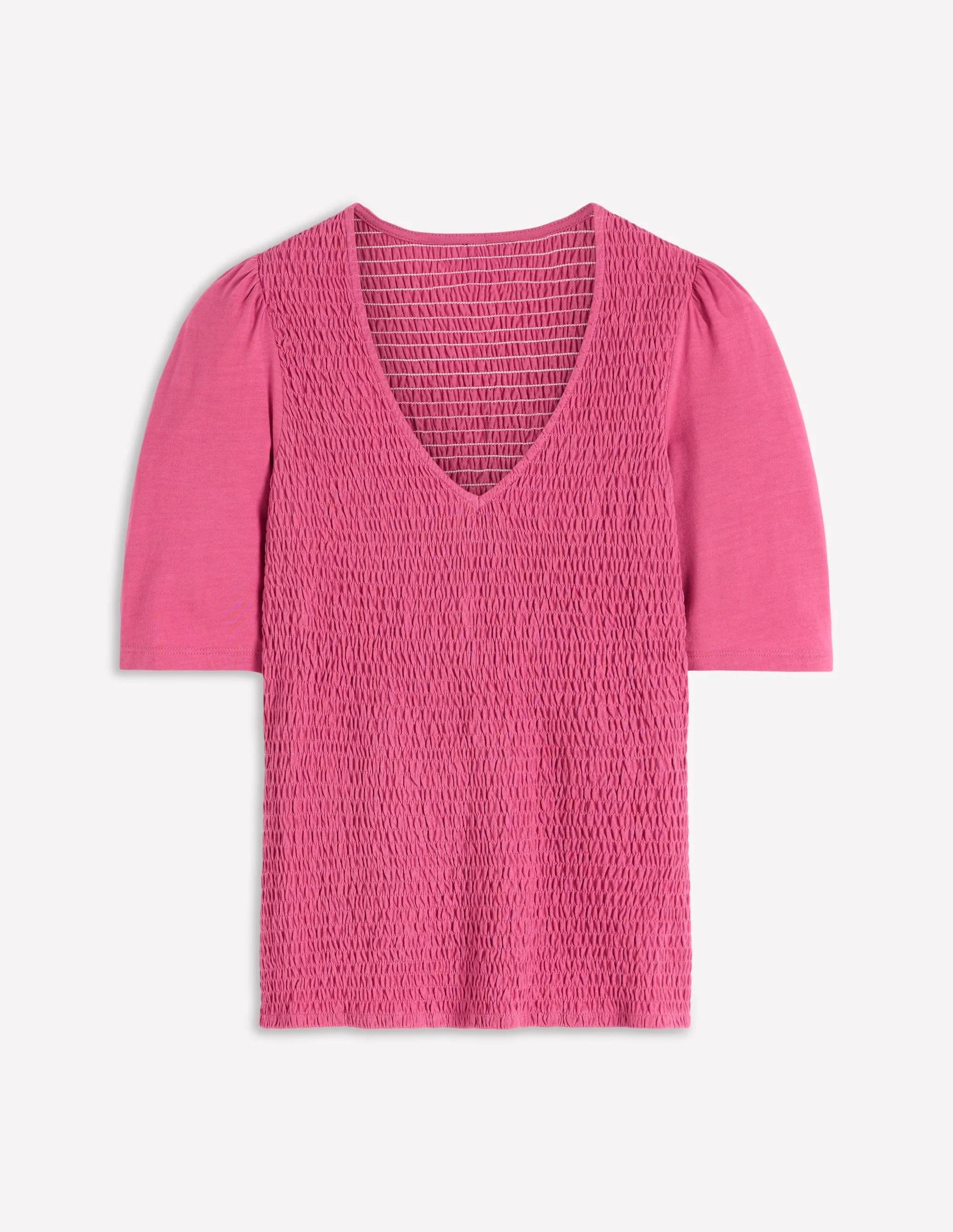 Smocked V Neck Top-Malaga - 1