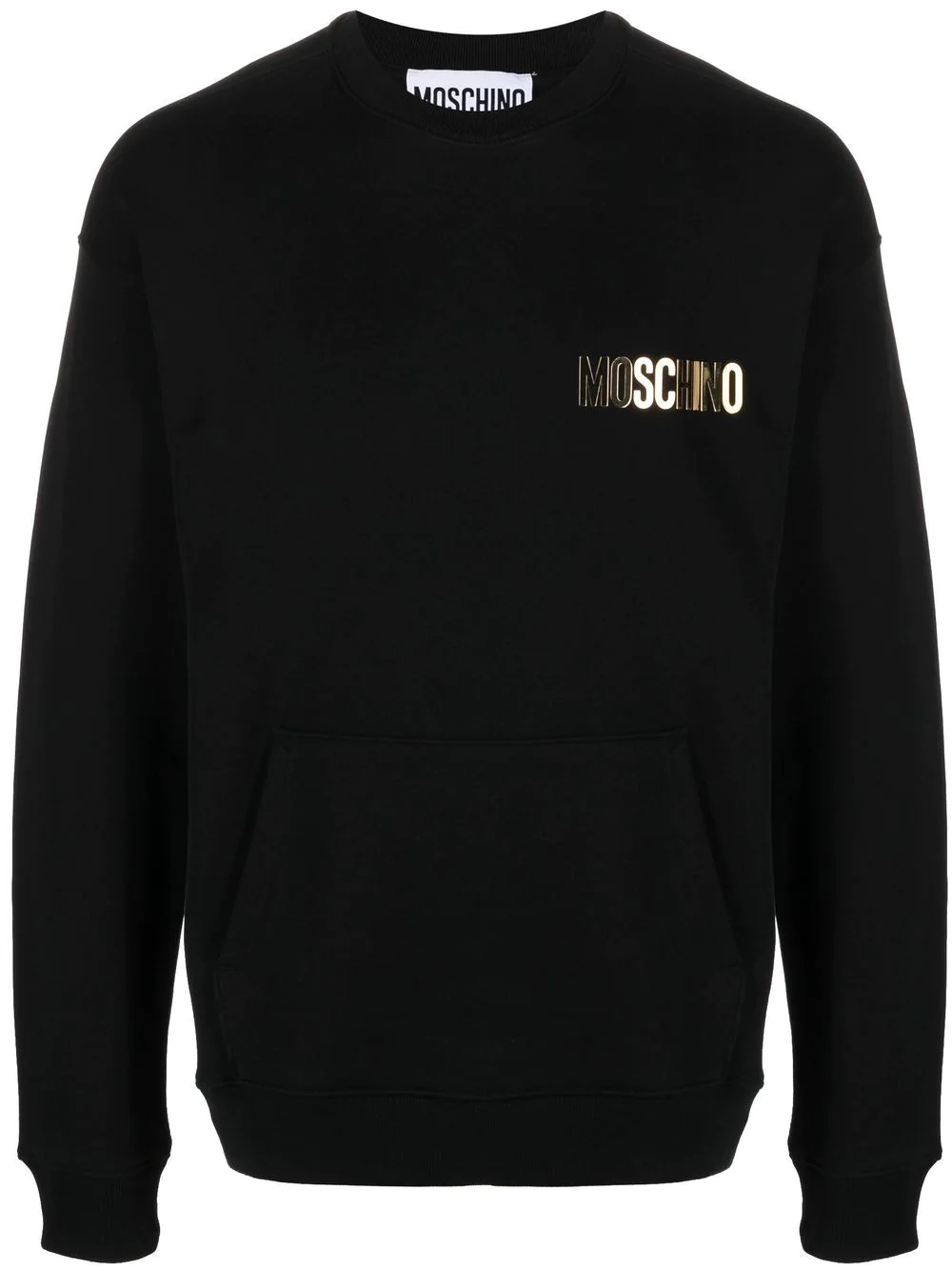 metallic-logo crew sweatshirt - 1