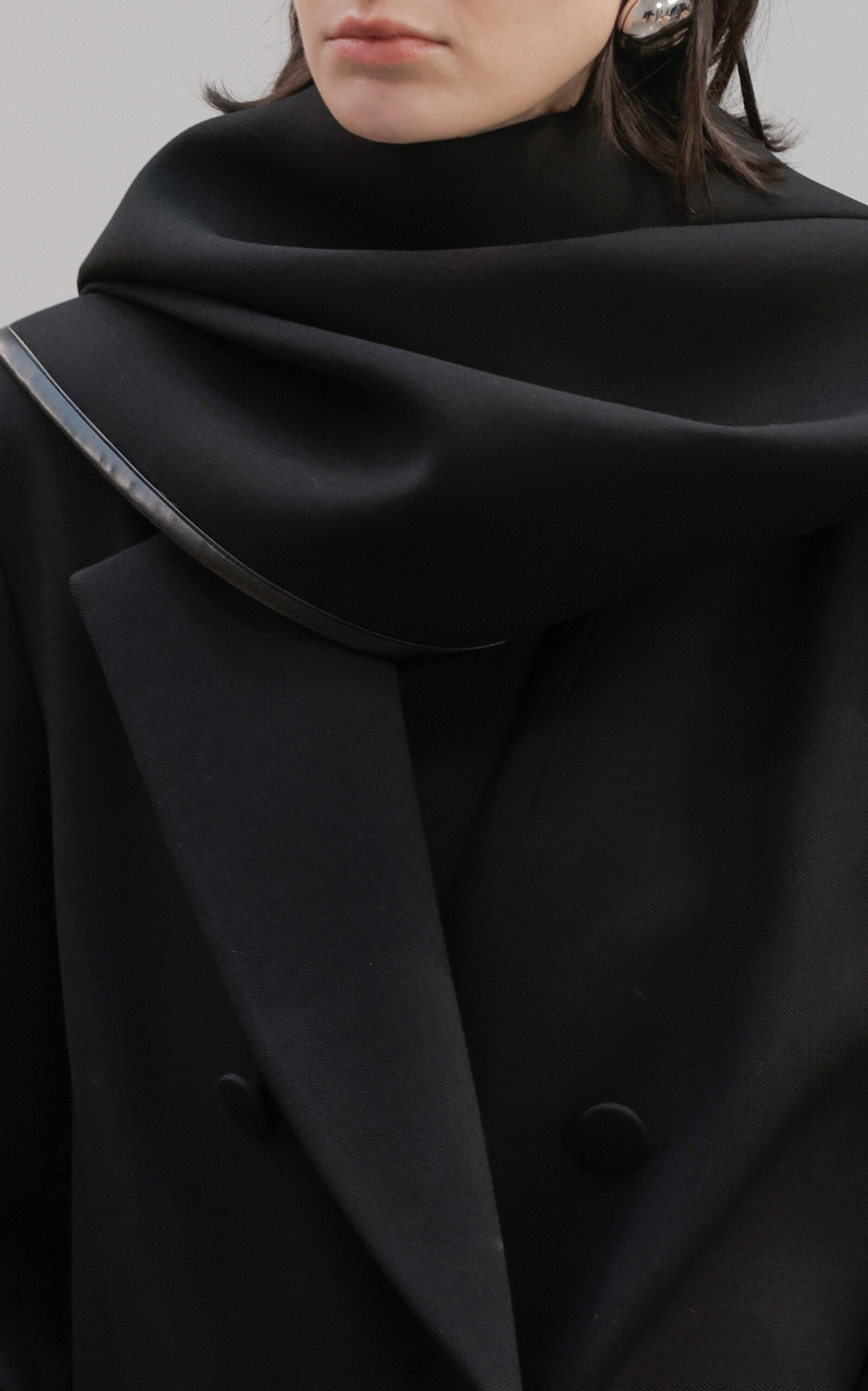 The Demi Double Breasted Virgin Wool Coat black - 4