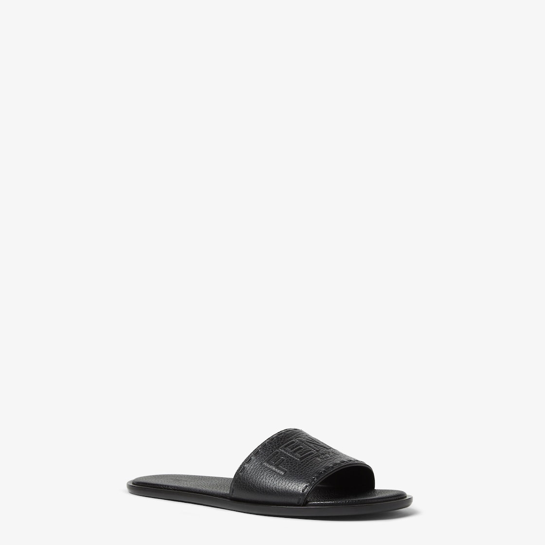 Fendi Roma Leather Slides - 2