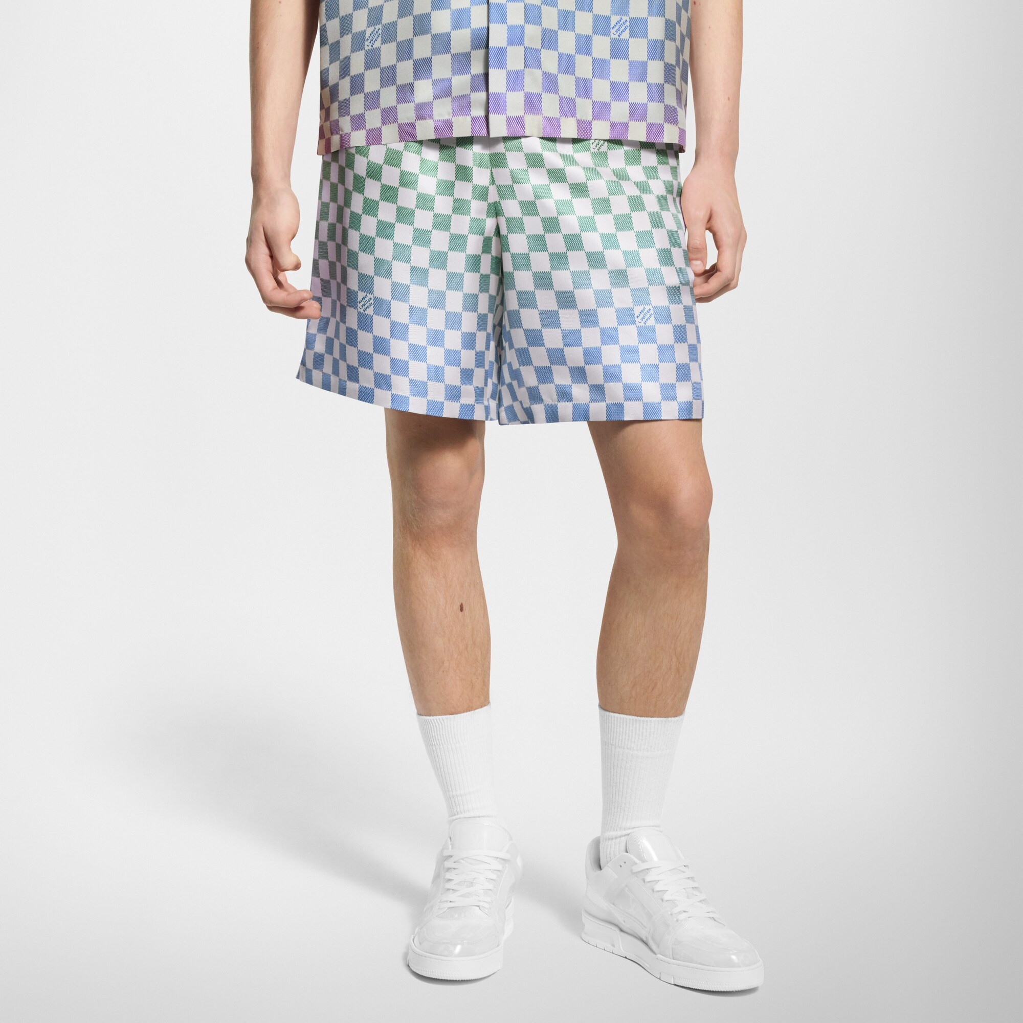 Damier Gradient Printed Silk Shorts - 2