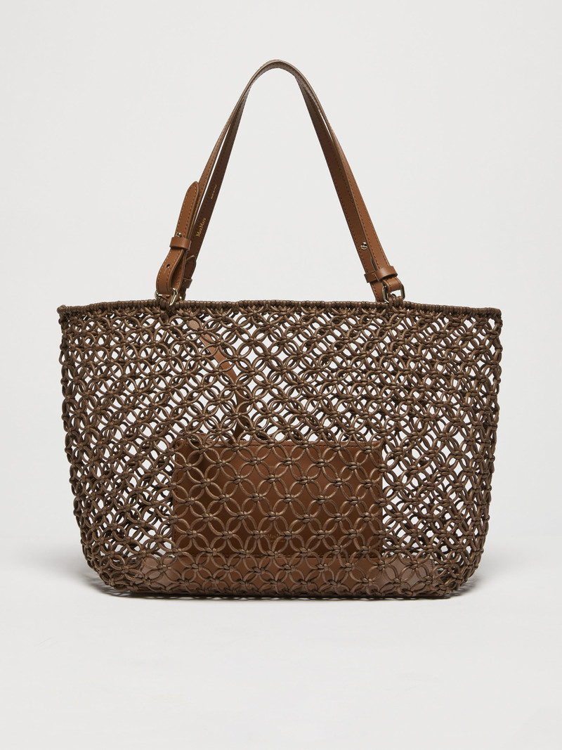PLAGEMFILLET Shopper bag in woven cotton cord 1