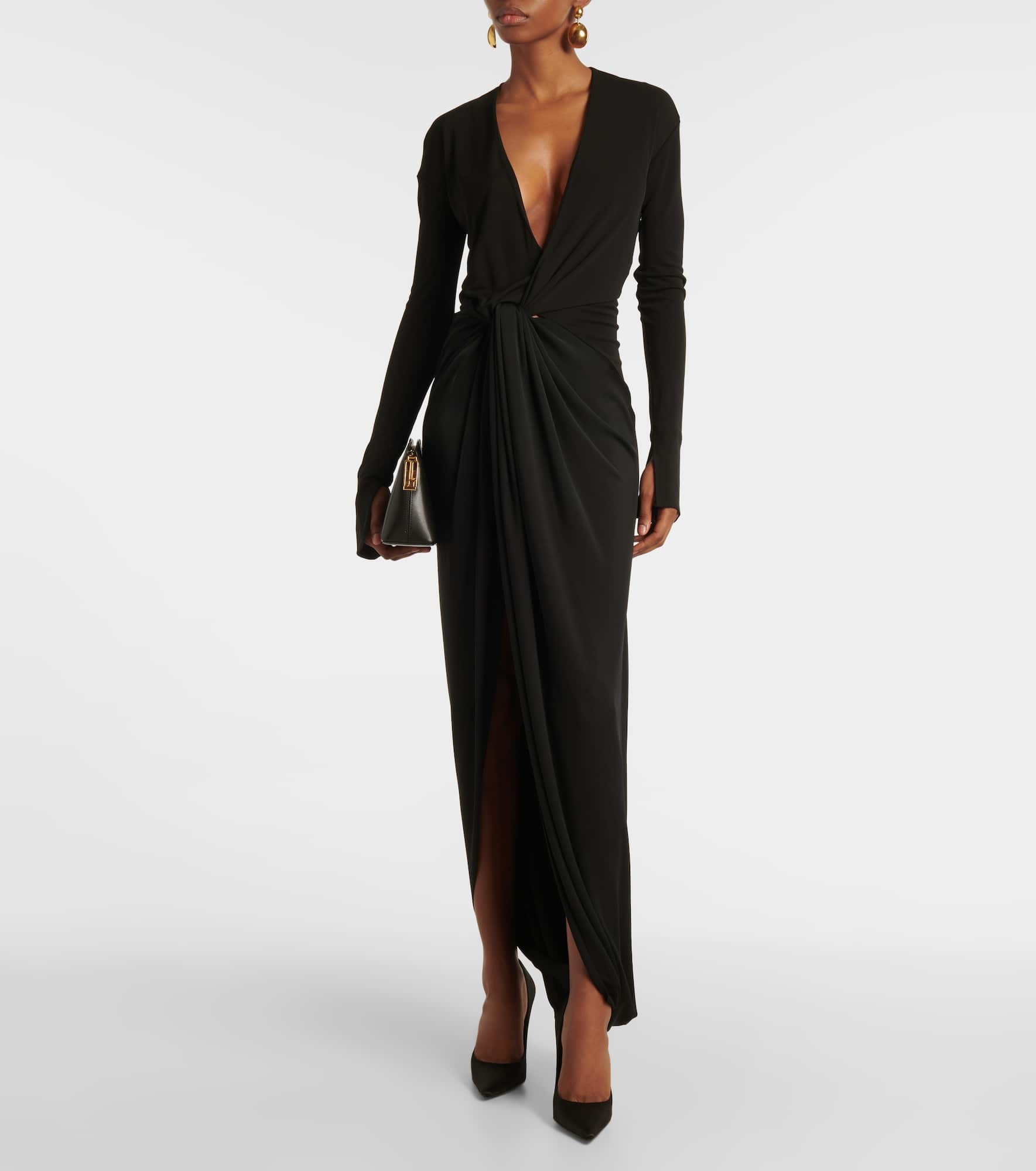 Knot-detail jersey gown - 2